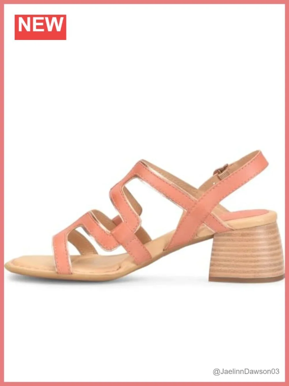 Born Sofia Women's Block Heel Slide Sandals Leather Hook & Loop
